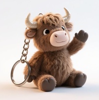 Jouets en peluche personnalisés avec logo OEM, vache des Highlands en peluche, porte-clés, adorable jouet en peluche de vache, pendentif, cadeaux