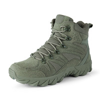 Bottes et Chaussures de Sécurité Tactiques Personnalisées pour Hommes, en Cuir Imperméable Noir Delta, Toile Camouflage Désert, Chevilles Montantes