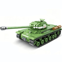II. Dünya Savaşı Sovyet Ağır Tankı Modeli 1:28 Ölçekli Askeri Yapım Blokları Seti Ordu Askerleriyle Birlikte Eğitici Yapım Oyuncağı