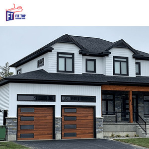 <span class=keywords><strong>Porte</strong></span> <span class=keywords><strong>de</strong></span> <span class=keywords><strong>garage</strong></span> sectionnelle en acier isolé 16x7 moderne américaine avec rabat coulissant en bois fini Option bon marché pour les résidences - Product Image 3
