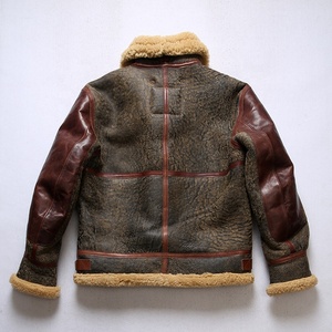 Manteaux d'<span class=keywords><strong>aviateurs</strong></span> en fourrure rétro OEM haute couture General Patton B3 Vestes en cuir de mouton pour hommes - Product Image 3