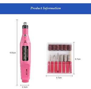 Kit de Taladro Eléctrico Portátil para Uñas Acrílicas, Velocidad Controlable, 5 Cabezales, Carga USB, Profesional, para Manicura y Pedicura, Uso en Casa o Salón - Product Image 3