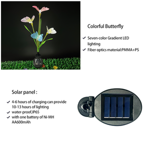 7 màu gradient dẫn sợi quang IP65 không thấm nước năng lượng mặt trời có thể sạc lại nhấp nháy vải-Bướm cảnh quan trang trí - Product Image 6