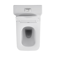 WC Moderno Quadrato in Ceramica a Due Pezzi con Doppio Scarico, Montaggio a Pavimento per Bagno/Toilette, Hotel, Villa, Scuola, Ospedale