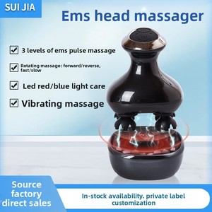 Appareil de massage de <span class=keywords><strong>la</strong></span> tête à griffes, masseur EMS à micro-courant, lumière rouge et bleue, pétrissage, vibration, intelligent, pour cuir chevelu, USB - Product Image 5