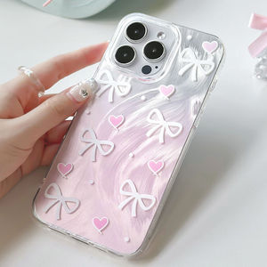 เคสโทรศัพท์สำหรับ iPhone 17 Pro Max ลายเลเซอร์ขนนก โบว์ผ้าตาข่ายรูปหัวใจ รูใหญ่ ป้องกันการกระแทก - Product Image 4