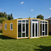 Maison conteneur pliable extensible de Chine avec structure en acier galvanisé, cabine modulaire pour usage scolaire et chambre, unité de logement mobile
