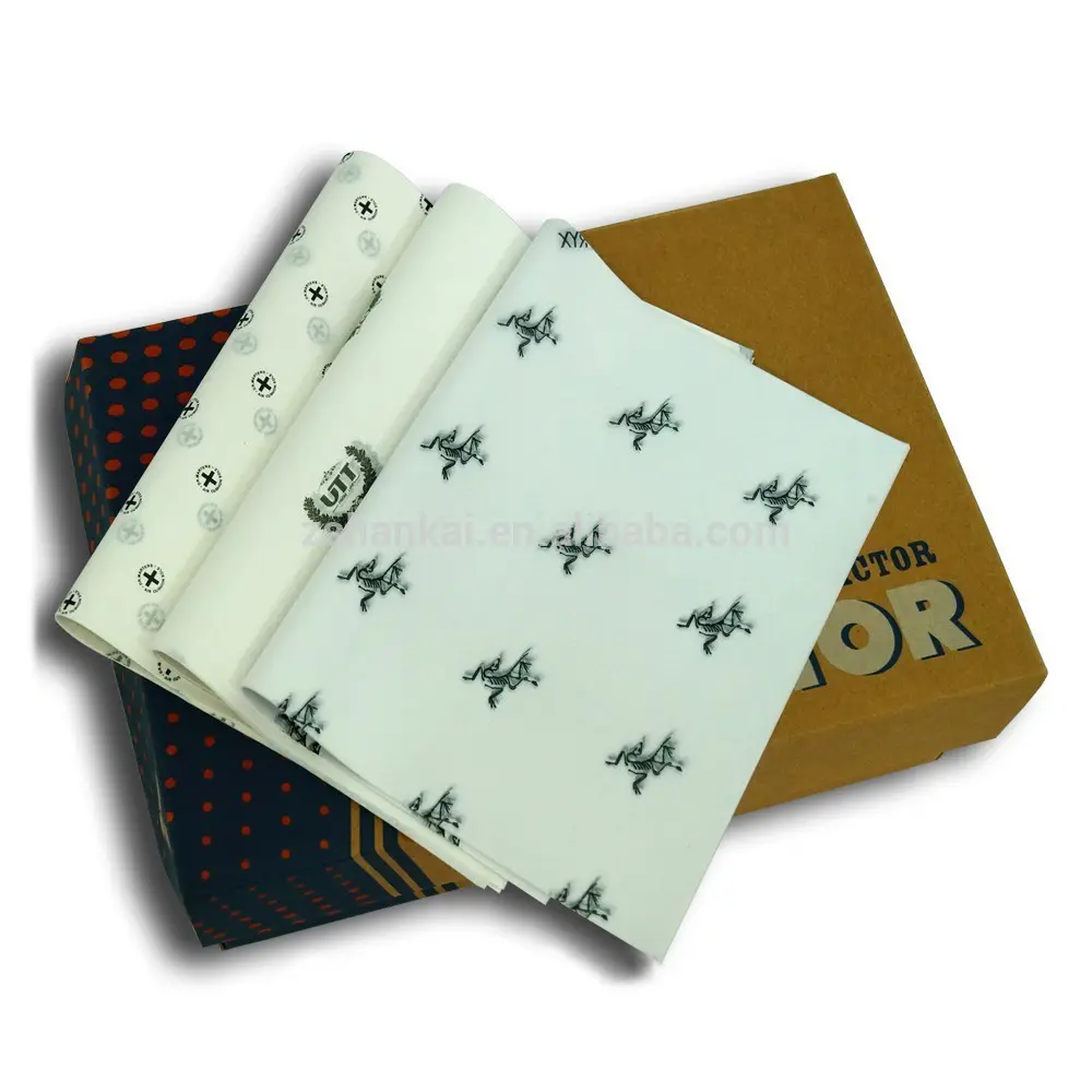 Papel de tecido de embrulho para pacotes de roupas, papel ecológico personalizado com logotipo de marca impresso ecologicamente correto