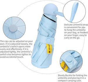 ร่มกันแดดพับ 5 ตอน ขนาดพกพา คุณภาพสูงสำหรับผู้หญิง ขายดี - Product Image 3