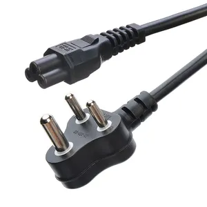 Cables de alimentación de 3 pines para dispositivos electrónicos, enchufe negro de 16A para ordenador portátil, toma de corriente estándar de Sudáfrica SABS para electrodomésticos, venta directa de fábrica