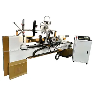 WS-L1530A Máquina de torneamento de madeira cnc com alimentação automática, fresa, polidor e eixo vertical