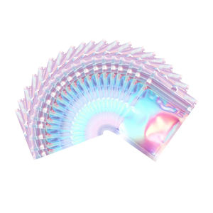 Bolsas de Mylar Personalizadas con Cierre Hermético, Holográficas, de Aluminio, Color Arcoíris, a Prueba de Olores - Product Image 1