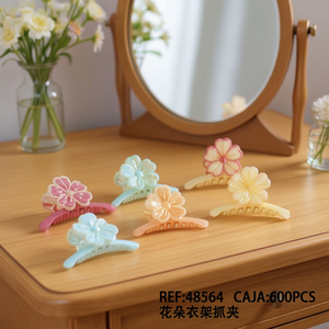 Pinzas para el Cabello con Diseño de Flor, 10 cm, Acrílicas, para Mujeres y Niñas, Accesorio de Moda - Product Image 5