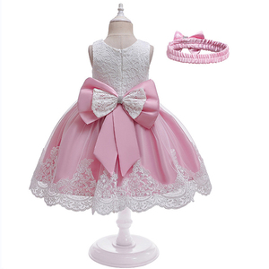 Robe de soirée formelle pour filles, style vintage avec dentelle et nœud, longue, pour enfants de taille moyenne, OEM, personnalisable, vente en gros, tenue de fête et de festival - Product Image 2