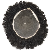 Perruques toupet en cheveux humains de 12 mm en gros, style afro bouclé/ondulé pour hommes, avec dentelle française respirante et durable, densité 110%-130%, cheveux indiens