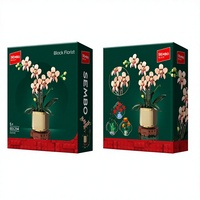 Boîte de jouets de construction éducatifs SEMBO avec 357 fleurs d'orchidée en ABS, 601294 blocs de construction, échelle 1:8, pour les enfants de 5 à 7 ans et plus