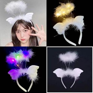 Cheap Light up Angel <strong>Halo</strong> White Feather Fluffy LED <strong>Halo</strong> Headband Accessories for Angel <strong>Costumes</strong> for Adults and Kids - Product Image 6
