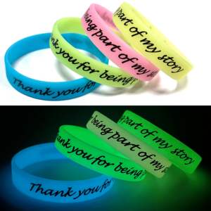 Logo özel silikon spor bilekliği ile karanlık silikon bilezik parlayan aydınlık bilezik yeşil ışık - Product Image 5