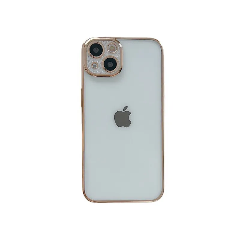 For iphone 13 transparent metal all-inclusive lens phone case tpu for iphone13 pro max luxury case with camera lens protector
