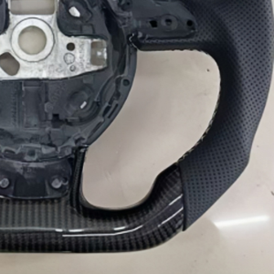 Volant en cuir et fibre de carbone noire pour <span class=keywords><strong>Audi</strong></span> S1 S3 S4 S5 S6 S7 S8 A1 A3 A4 A5 <span class=keywords><strong>A6</strong></span> A7 B9 B8.5 B8 R8 TT TTRS TTS Q3 Q5 - Product Image 4