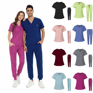 <span class=keywords><strong>ชุด</strong></span>ยูนิฟอร์มสครับแบบคลาสสิก คอวี พร้อมปักโลโก้ตามสั่ง <span class=keywords><strong>ชุด</strong></span><span class=keywords><strong>พยาบาล</strong></span> คลินิก ทันตกรรม เสื้อแขนสั้น กางเกงจ็อกเกอร์ <span class=keywords><strong>ชุด</strong></span>ยูนิฟอร์มโรง<span class=keywords><strong>พยาบาล</strong></span> - Product Image 1