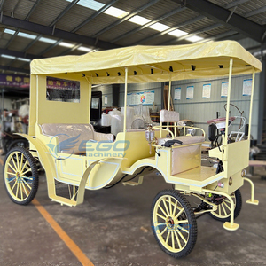 รถม้าไฟฟ้าสไตล์เรโทรสุดหรู เหมาะสำหรับการขับขี่ในวันครบรอบ รถชมวิวสุดหรู - Product Image 1