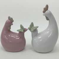 Ornement en céramique émaillée moderne et coloré avec motif de poussin pour mariage, jardin, maison et balcon