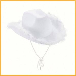 Chapeaux Fedora Western pour adultes, style cowgirl, bordure en plumes, rose, pour voyages, usage décontracté et extérieur - Product Image 5