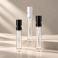 Flacon vaporisateur miniature pour échantillon de parfum 1,5 ml, 2 ml, 2,5 ml, en verre transparent, col serti, atomiseur à fine brume avec logo personnalisé