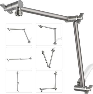 Ensemble de <span class=keywords><strong>bras</strong></span> de <span class=keywords><strong>douche</strong></span> à effet pluie moderne de Style américain transfrontalier tige d'extension Flexible réglable finition chromée mur d'utilisation d'hôtel - Product Image 3