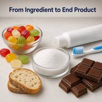 Sorbitol en poudre, alcool de sucre, polyol, édulcorant en vrac, ingrédient humectant pour les produits alimentaires, la confiserie et les soins bucco-dentaires