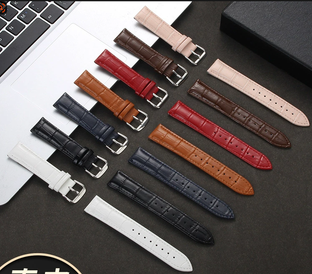 18mm Watah Calfskin Slub Grain Pattern Custom OEM Western Handmade Luxury Leather Watch Strap 20mm 22mm Fit Classic Pink