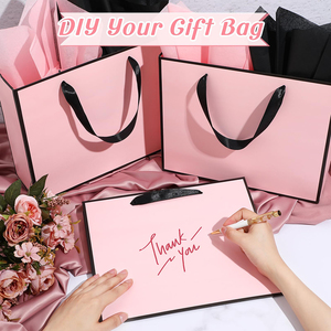 Custom <strong>Printed</strong> <strong>Logo</strong> Pink Boutique Wrapping Retail Shopping Packaging Luxury Jewelry Clothing Gift <strong>Paper</strong> <strong>Bag</strong> <strong>With</strong> Ribbon Handle - Product Image 5