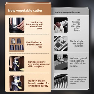 Pemotong Sayur Multifungsi Starlight Bahan ABS/PC, Parutan Manual, Pengiris, Pencacah Kentang, Mudah Dibersihkan untuk Rumah Tangga - Product Image 2