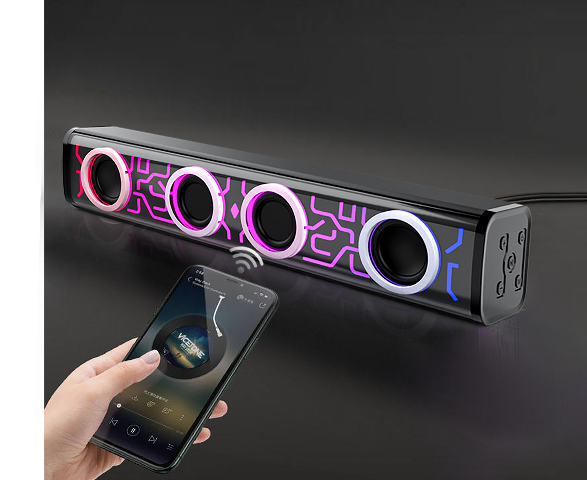 Cassa Soundbar Bluetooth 5.0 RGB &ndash; Altoparlanti PC 25W, Aux, REDRAGON GS570 Darknets