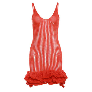 <strong>Women</strong> <strong>Clothes</strong> Sexy Slim V Neck Hollow Out Mini Dress Wholesale <strong>See</strong> <strong>Through</strong> Summer Casual Dress <strong>Women</strong> - Product Image 5