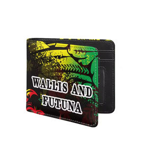 Cartera de cuero PU con logotipo personalizado estampado tribal polinesio Wallis y <span class=keywords><strong>Futuna</strong></span> billetera de moda para hombre impresión bajo demanda - Product Image 5