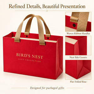 Sacs cadeaux en papier de luxe avec logo personnalisé, sacs shopping en papier spécial avec poignées en ruban pour emballage de boîtes cadeaux - Product Image 2
