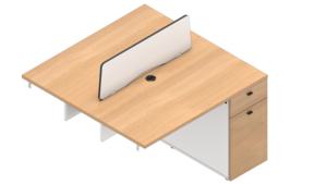 Poste de travail modulaire convertible simple et moderne à quatre à six places, bureau d'ordinateur pour employés, bureau de travail - Product Image 3