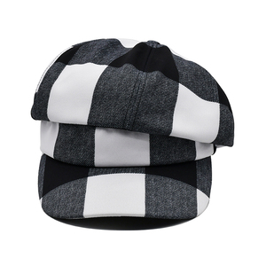 Créateur de mode français hommes dames décontracté béret casquette personnalisé à carreaux béret chapeau pour femmes - Product Image 2