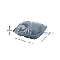 Boîte à lunch rectangulaire jetable en plastique, anti-fuite, avec couvercle anti-buée, pour le stockage des aliments