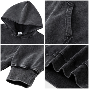 Sudadera con Capucha para Hombre, Estilo Urbano, Deportiva, Invernal, Vintage, Lavada, Gruesa, 100% Algodón, Corte Cuadrado, Proveedor de Moda - Product Image 2