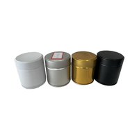 Vente en gros 30g facile à ouvrir anneau tirer métal peut noir rond soudure Matcha boîte 50g pot de thé en blanc argent noir pour le stockage