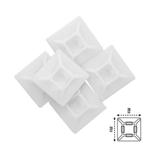 Base Adesiva per Fascette Stringicavo 28x28 mm. Bianco. Confezione da 100 Unità - Product Image 2