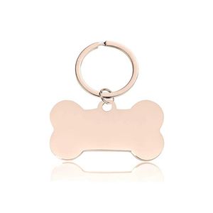 Rose Gold Color Blank Stainless Steel Metal <b>Keychain</b> Different Shape DIY Laser UV Printing Round Heart Bone Rectangle Keyring - Product Image 5