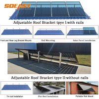 Supports de panneaux solaires en aluminium, angle réglable, pied avant, pied arrière, montage inclinable pour toit plat, système de montage solaire