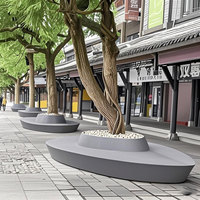 G057 GRC Jardinière en béton haute performance, pot de fleurs, banc, décoration artistique, embellissement public, autres meubles, pot, chaise, sur mesure