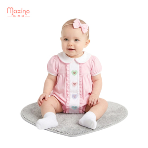 Ropero de Algodón con Apliques para Recién Nacidos, Manga Corta, Ropa para Bebés Niñas, Ropero Personalizado con Cuello - Product Image 2