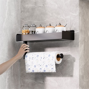 Support de rangement mural en alliage de zinc pour cuisine, porte-serviettes de salle de bain sans perçage, design moderne pour coiffeuse - Product Image 4