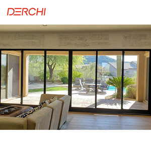 DERCHI NFRC Outdoor Hot Sale Moderner Balkon Aluminium Doppel verglasung oder Dreifach glas Schall dichte Außen eingang Patio Schiebetüren